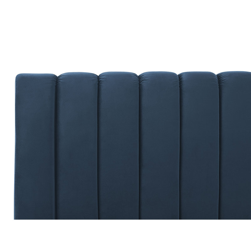 Caroline Upholstered Bed, Blue, Double (4'6)