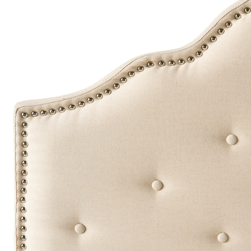 Queen&Full Sized Headboard, Beige Upholstery With Fine Diamond Stitch Detailing And Quality Construction Exquisite Button Details