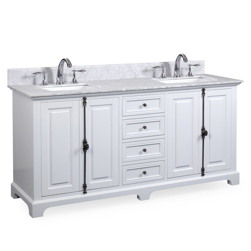 Nana 61'' Double Bathroom Vanity with Marble Top