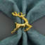 Ensemble de 4 anneaux de serviette dorés en forme de renne pour la décoration de Noël et la table des fêtes