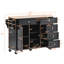 Kitchen Cart With Rubber Wood Desktop Rolling Mobile Kitchen Island-1811808486