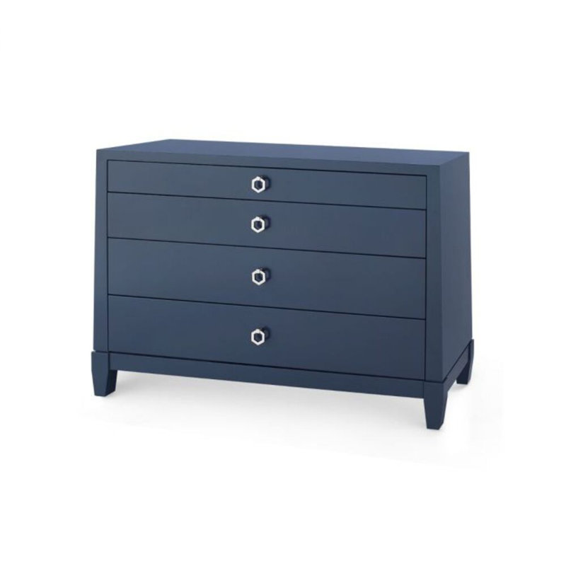 Commode 4 tiroirs Madison, Bleu marine