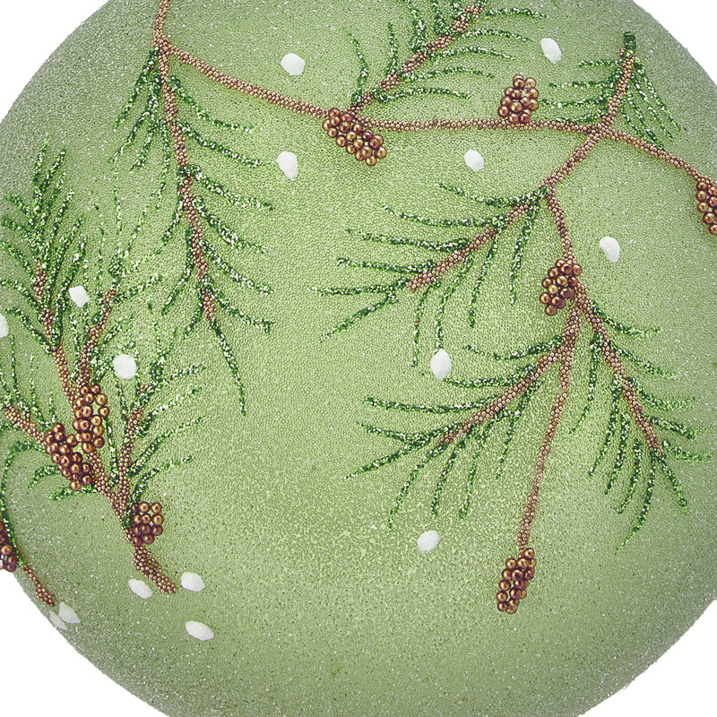 Ornement boule en verre givré 4 po, Green