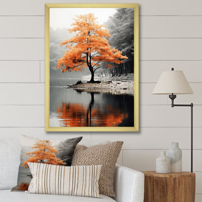 Orange And Grey Forest Autumn Elegance II - Forest Canvas Art