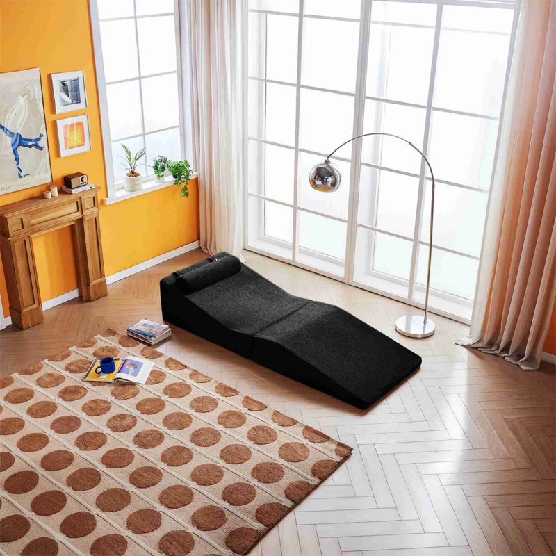 Méridienne pliable, chaise Tatami portable pour le salon, la chambre à coucher, Noir