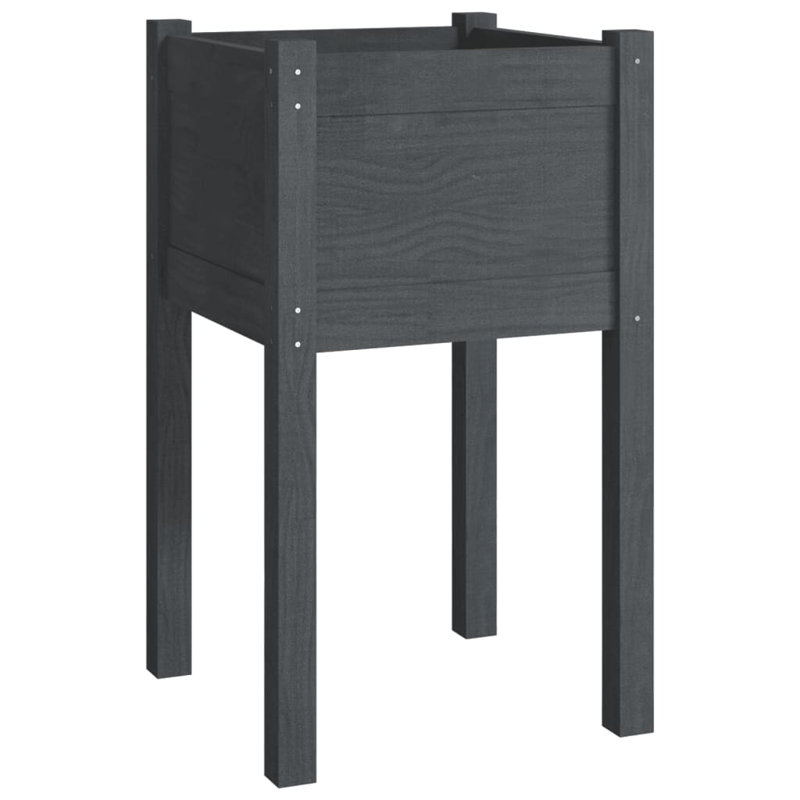 Alasha Wood Planter Box, Grey, 70cm H x 40cm W x 40cm D