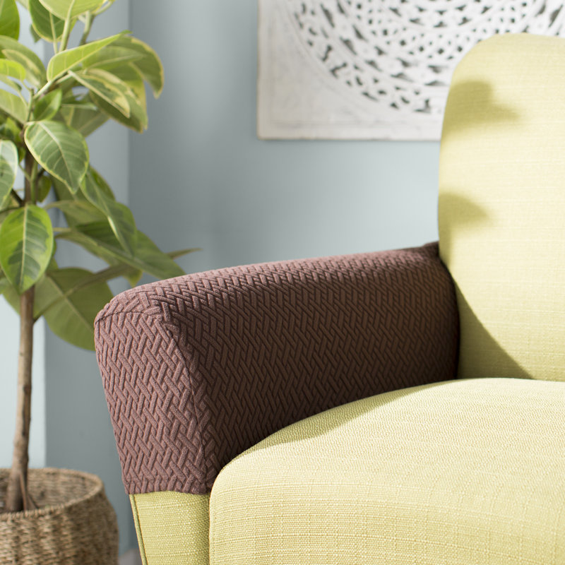 Housse pour coussin en T avec accoudoirs, Polyester à 100 % de couleur chocolat