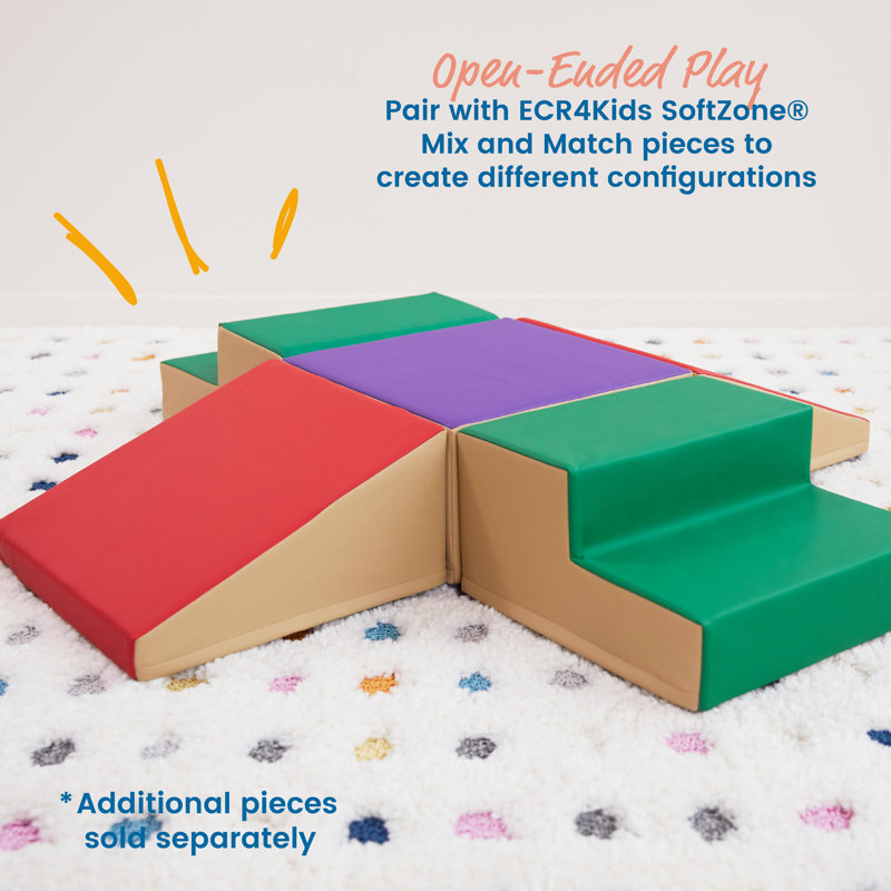 Red and Beige Foam Junior Climbing Ramps, 2-Pack