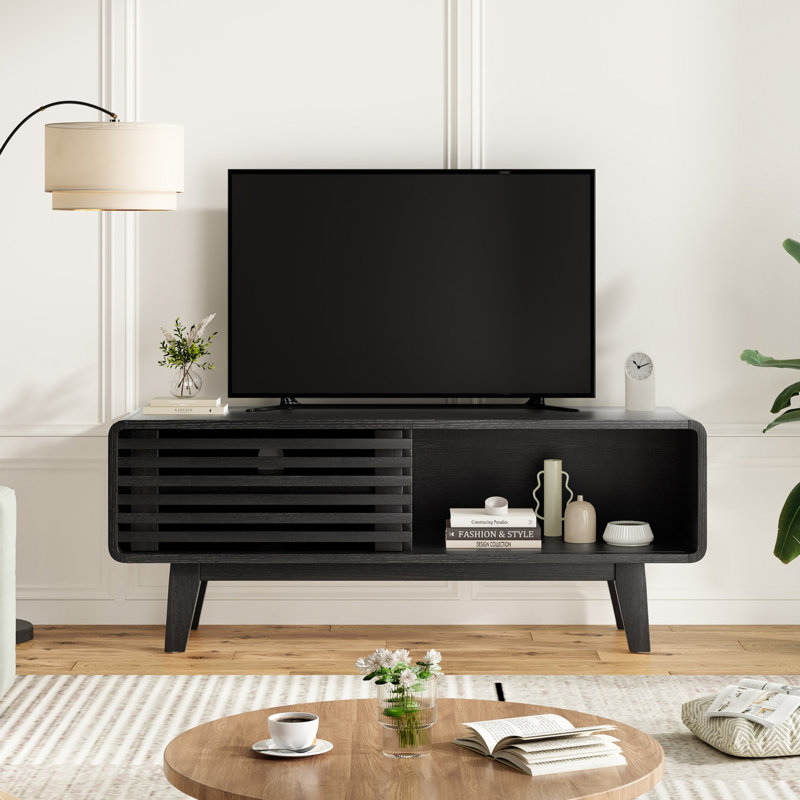 Meuble télé Mid-Modern Century, Noir