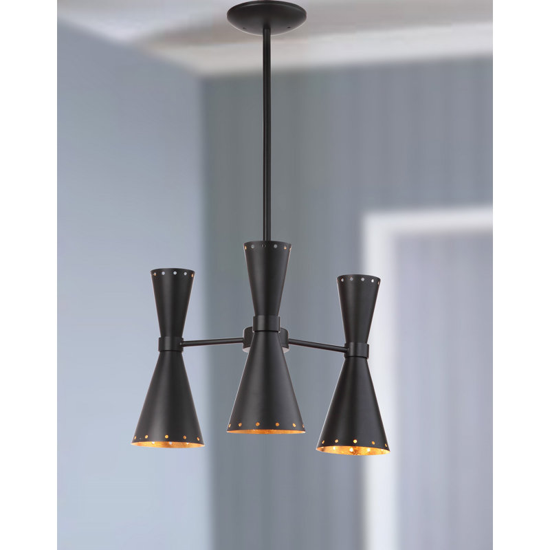 Lustre sphérique Spoutnik 3 lumières Angeliz, Noir