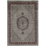 Hand-Knotted High-Quality Cream and Red Area Rug