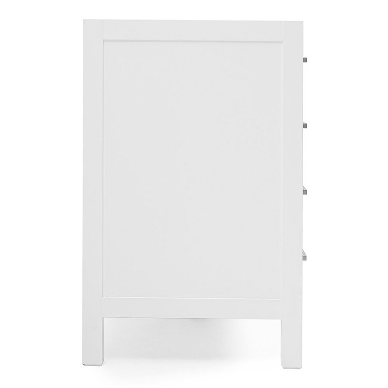 Cambridge 42'' W Single Bathroom Vanity Base, Brushed Nickel, White