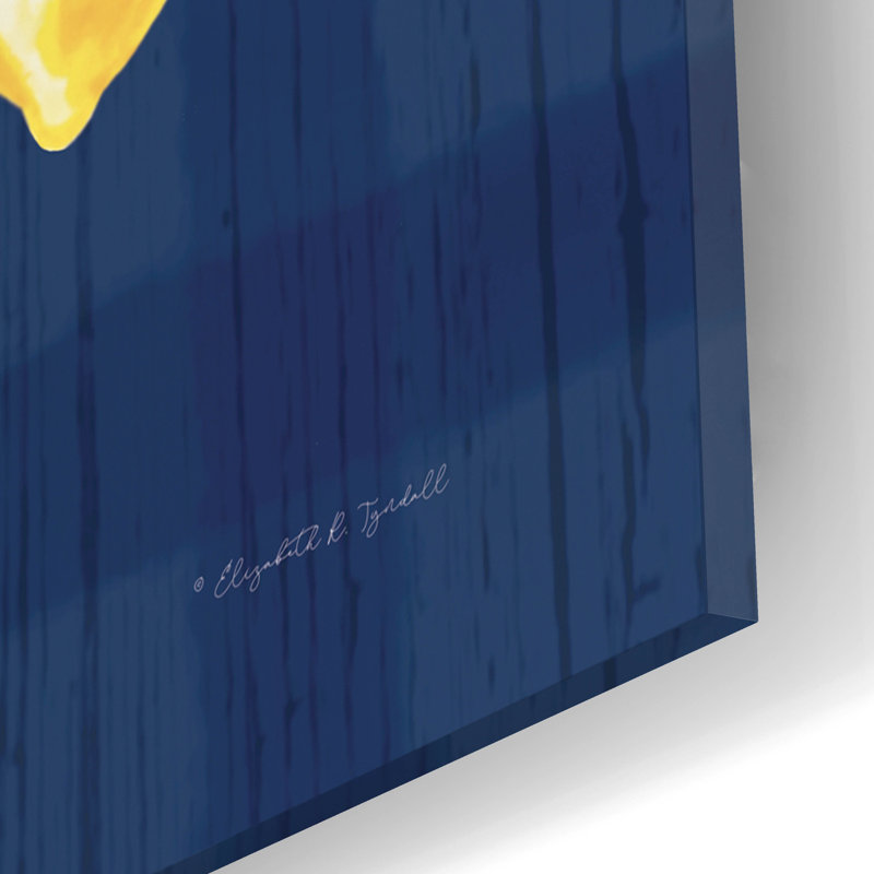  «Live Laugh Love Lemon Wreath» par Elizabeth Tyndall, art mural en verre acrylique, 12 po x 12 po