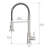 360 Rotatable Kitchen Sink Faucet With Pull Down Spray, Brushed Nickel, Stainless Steel, Single Handle Tap Swivel ,-973323382