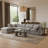 Itala Velvet L-Shaped Sectional Reversible-94482421
