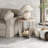  Rustic Farmhouse Round End Table with Storage Shelf for Living Room, Grey-1441001855