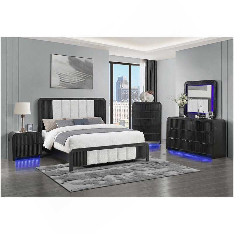 Ensemble de chambre avec grand lit 5 pièces Beverly