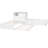 Twin L-Shaped Platform Bed with Storage Cabinets, Desk, Trundle & LED Light,White-1690011862