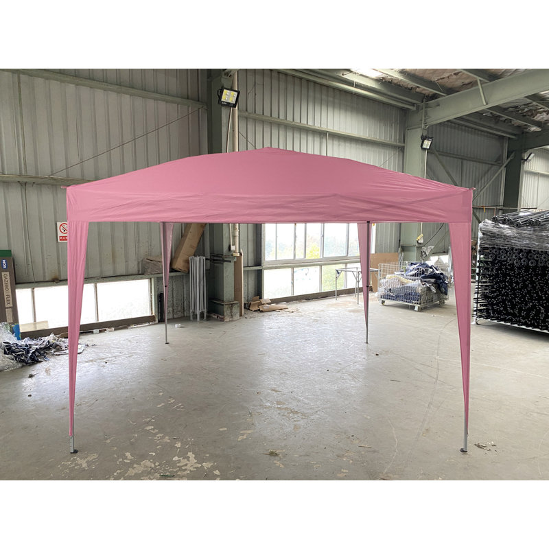 Tente de pavillon 10 x 10 pi avec abri de jardin et sac de sable de 4 pièces, Rose