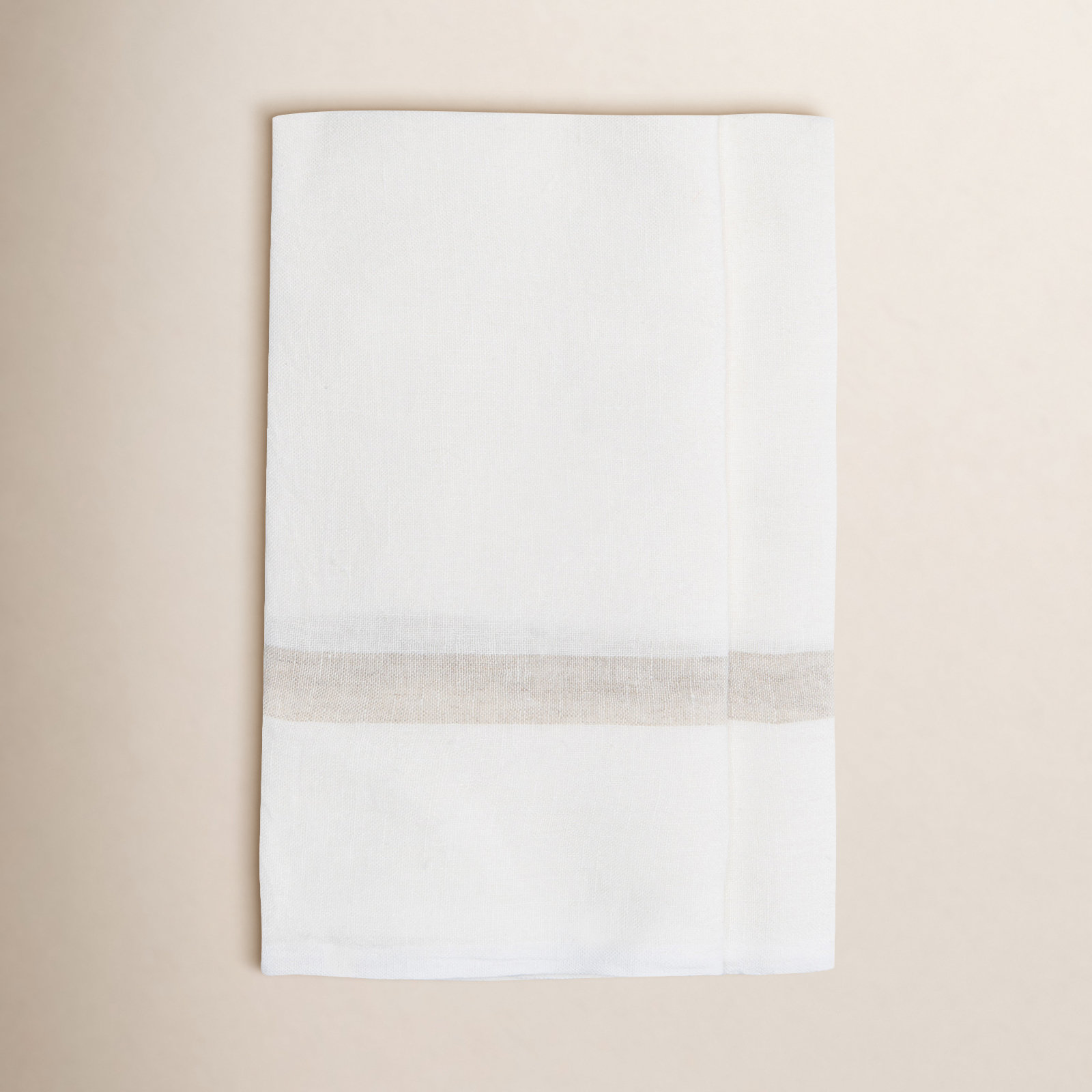 Stripe Tea Towel Kitchen Towel, White/Natural