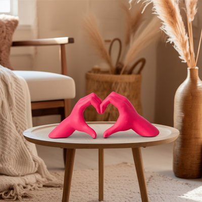 Resin Polyresin Sculpted Hands Heart Figurine Decor.