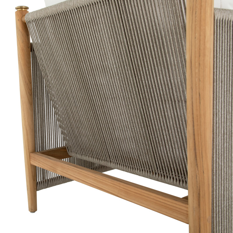 Pacifica Teak Outdoor Lounge Chair, No Welt + Standard Fill, Perigold Play Sky