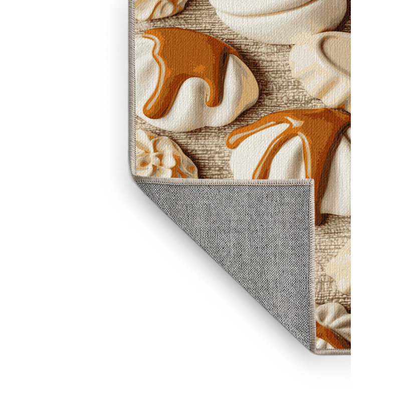 Washable Panna cotta Desserts Area Rug, Rectangle 7' x 10'