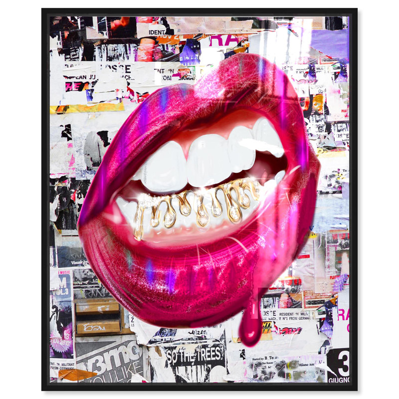 Oliver Gal Untamed Elegance Fashion - Hand-Applied Glass Coat Framed Canvas Art, Black, 30" H x 24" W