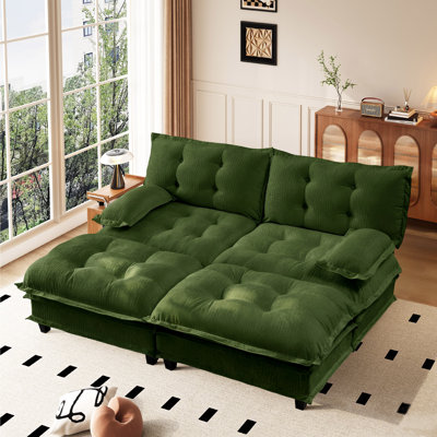 Canapé modulaire en chenille 4 pièces avec assise profonde et 2 repose-pieds 4 pièces