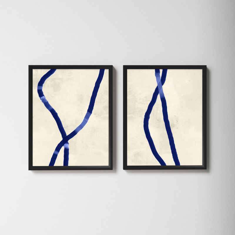 Blue Rope by Jacques Pilon, 20" H x 32" W x 1.25" D, Black Framed