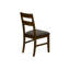 Chaise de salle à manger, ensemble de 2, rembourrée, latérale, salle à manger, cuisine, bois massif, tissu, transitionnel