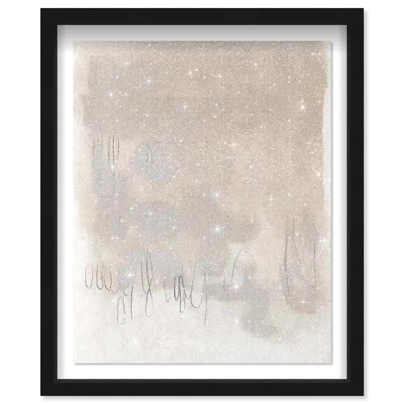 Sandy Murmurs Shadowbox Abstract Print by Oliver Gal, Black Frame, 16 x 20, 21.5"H x 17.5"W, Natural Oak Frame