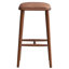 Tabouret de bar en cuir PU de style Mid-Century moderne avec structure en bois massif brun et brun clair de 30 pouces, confortable et durable pour la cuisine ou le bar-1732331786-1732331789