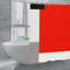 Rideau de salle de bain rouge et neutre, décor de salle de bain artistique audacieux - 72 po x 72 po