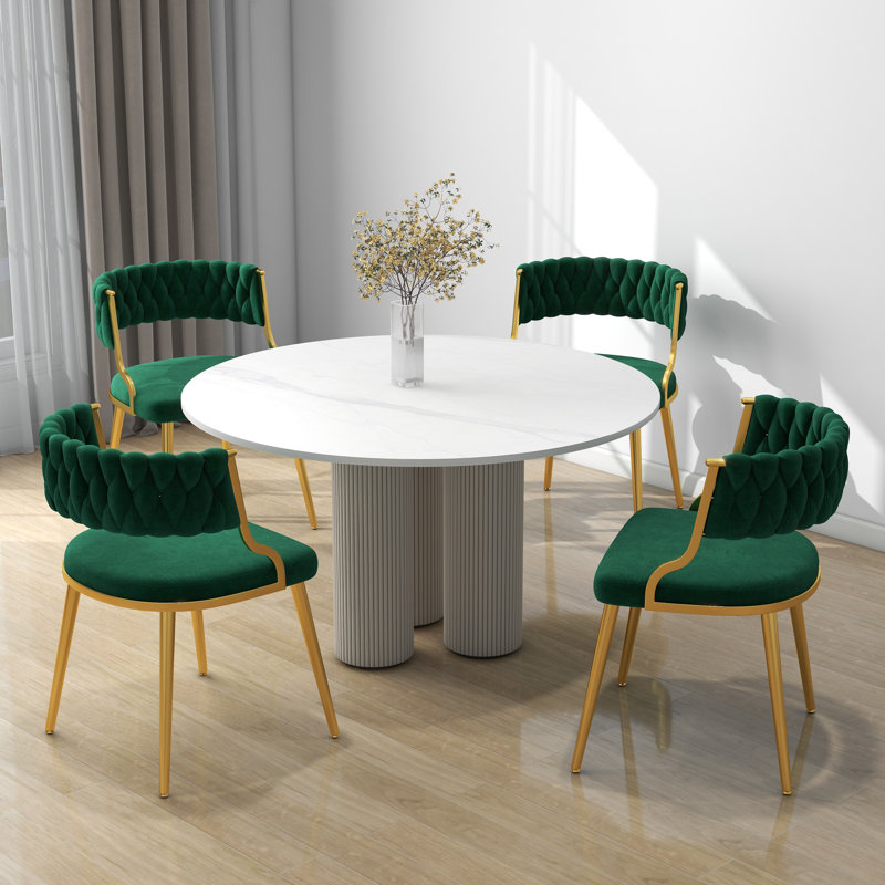 Christal Upholstery Dining Chair, Dark Green