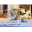 Horloge de table analogique à quartz en bois massif argenté-312411314