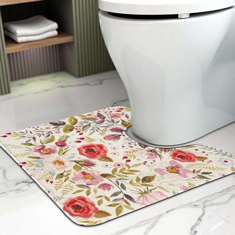 Multicolore tapis de salle de bain floral U