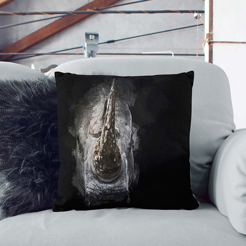Square Throw Cushion, Black, 40cm H x 40cm W x 15cm D