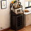 Mini armoire de réfrigérateur à 4 niveaux avec rangement pour le bureau et le salon, rangement rétro à structure solide et trous réglables, salle de cuisine adaptée