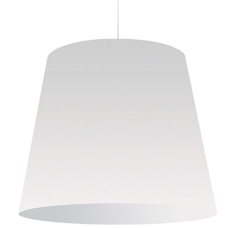 Luminaire suspendu cylindrique surdimensionné à 1 lumière, H 26 po x l 32 po x P 32 po, Blanc