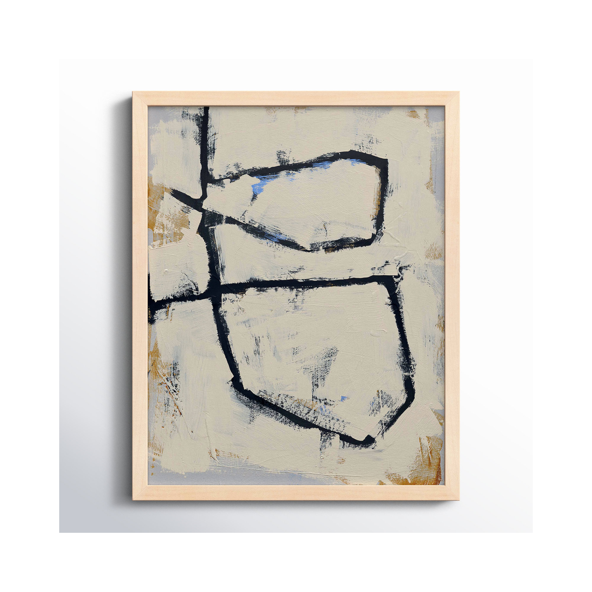 Twisted 5 by Jacques Pilon, Maple Framed Paper, 16" W x 20" H