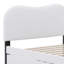 Lit plateforme tapissier avec pieds de soutien en bois et lit gigogne