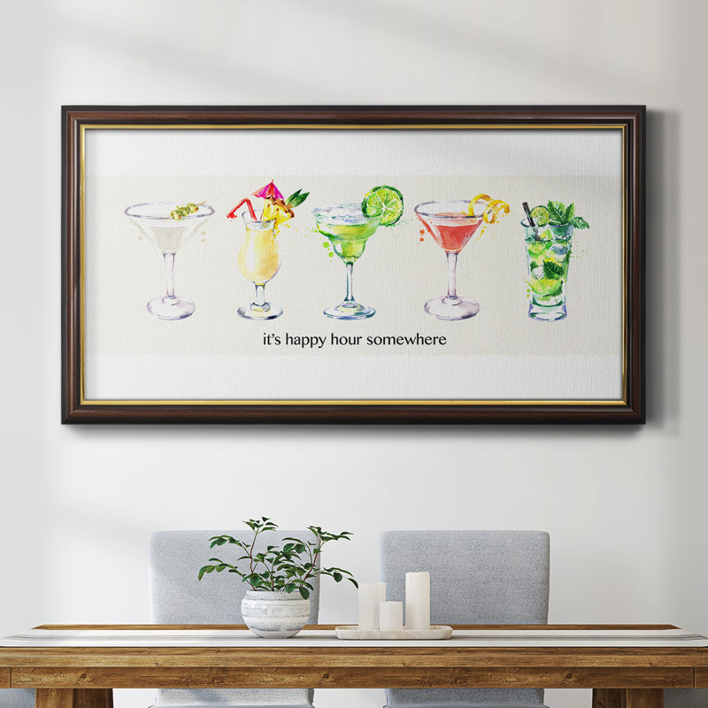 Lenko Happy Hour Cocktail - Reproduction de photo sur toile, H 25 po x l 45 po x P 2,5 po