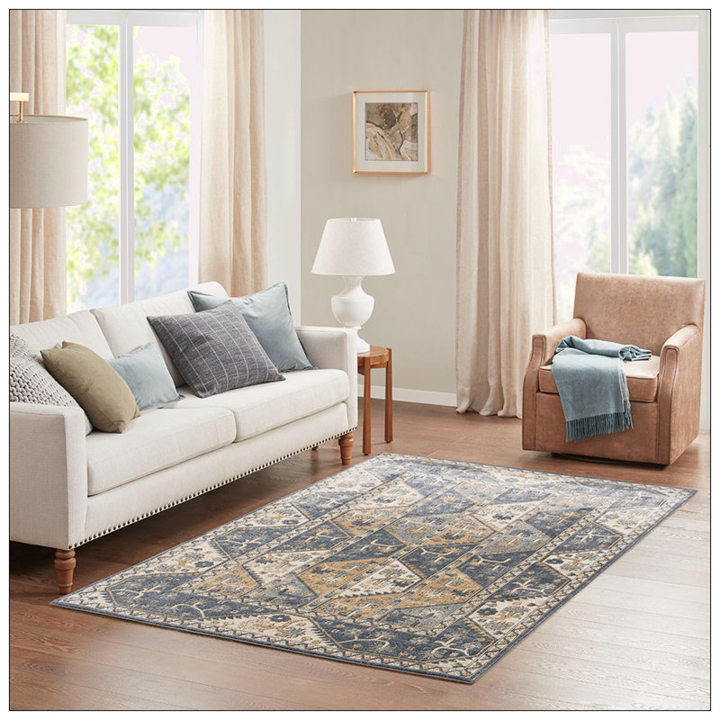 Tapis à bordure carrelée, Rectangle 7 pi 11 po x 10 pi