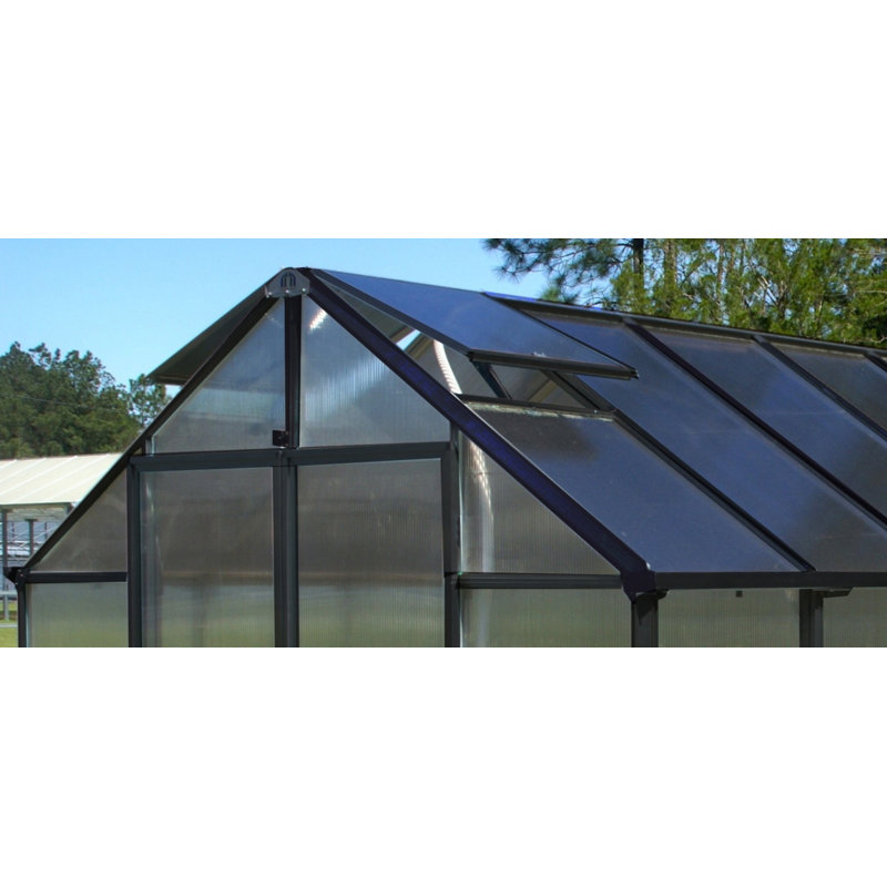 Mont 8'x12' Black Aluminum Frame Greenhouse with Polycarbonate Panels