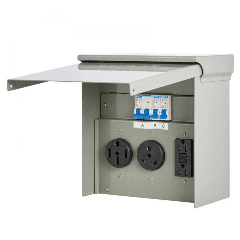 Panneau de prise de courant temporaire Panneau électrique de véhicule récréatif 20 30 50 Amp Box