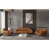 Aukai Contemporary 66"L Leather Upholstered Loveseat