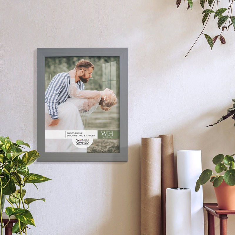 Ensemble de 4 cadres muraux en bois 8 "x 10" gris, gris, 8 po x 10 po