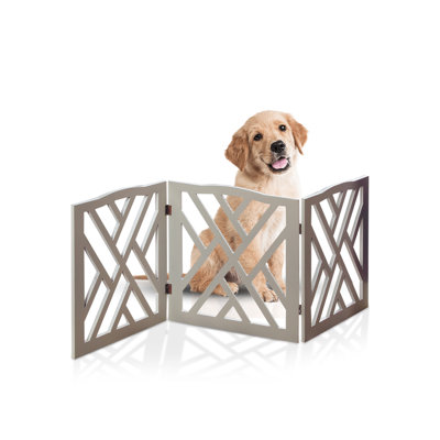 Alphia Wood Adjustable Free Standing Pet Gate