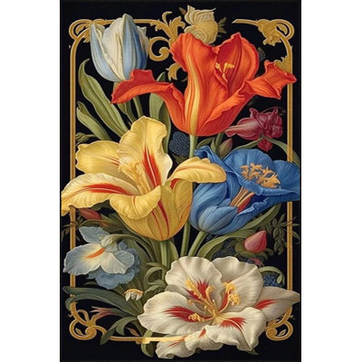 Mixed Color Floral Geometric Modern Decorative Carpet